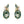 Natural Oval Moss Agate Cluster Stud Earrings