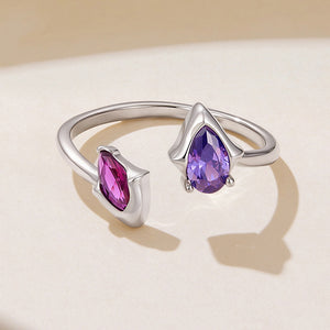 Two-Tone Double Shape Stackable Open Ring