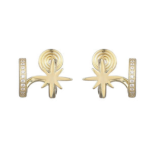North Star Curved Half Hoop Stud Earrings