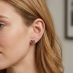 Asymmetric Multi Gems Cluster Stud Earrings