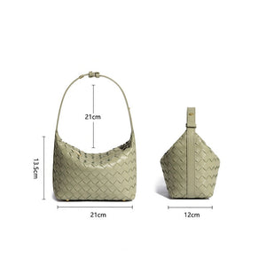 Convertible Woven Leather Hobo Handbag