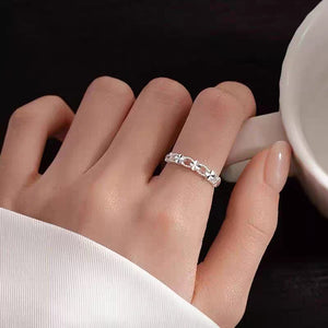 Minimalist Four Leaf Clover Adjustable Ring