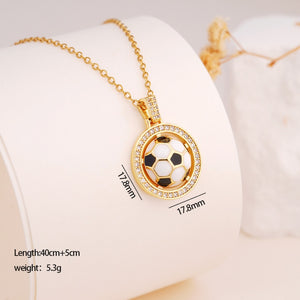 Heart Infinity Football Pendant Necklace