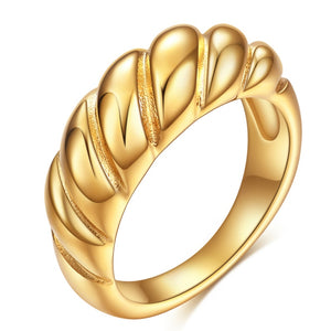 Dainty Twisted Croissant Stacking Band Ring