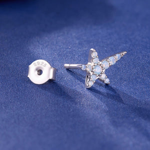 Dainty Opal Pave Shooting Star Stud Earrings