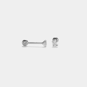 Tiny Small Silver Screw Back Stud Earrings