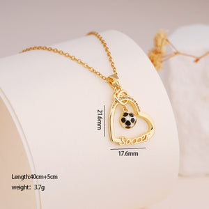 Heart Infinity Football Pendant Necklace