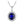 Royal Sapphire Blue Oval Halo Charm Necklace