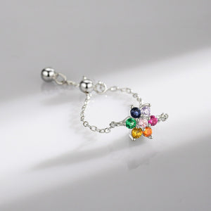 Dainty Flower Slide Thin Chain Adjustable Ring
