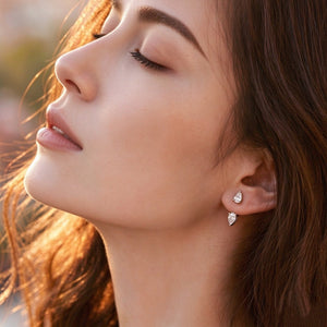 Dual Pear Cut Moissanite Ear Jacket Earrings
