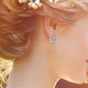 Dainty Opal Channel Set Huggie Hoop Earrings