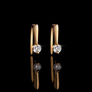 Minimalist Solitaire Moissanite Hook Earrings