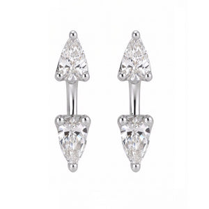 Dual Pear Cut Moissanite Ear Jacket Earrings