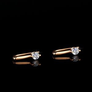 Minimalist Solitaire Moissanite Hook Earrings