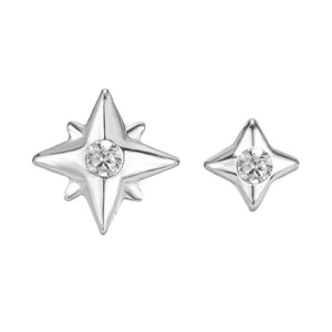 Classic Mismatch North Star CZ Stud Earrings