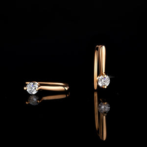 Minimalist Solitaire Moissanite Hook Earrings