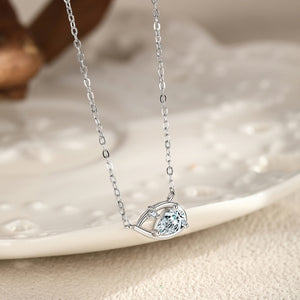 Dainty Teardrop Open Frame Charm Necklace