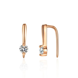 Minimalist Solitaire Moissanite Hook Earrings