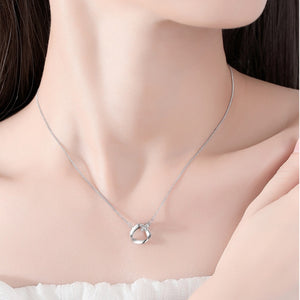 Dainty Mobius Infinite Twist Pendant Necklace