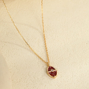 Dainty Oval Enamel Tiny CZ Pendant Necklace
