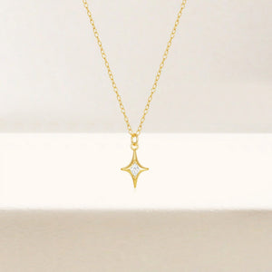 Sparkling Celestial North Star Charm Necklace