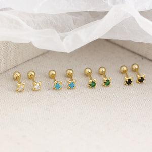 Tiny Star Cartilage Screw Back Stud Earrings
