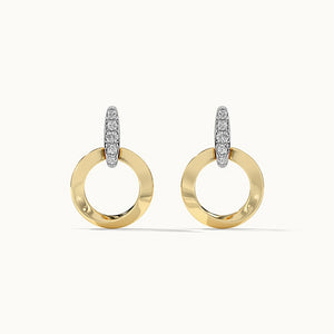Dainty Crystal Open Circle Drop Stud Earrings