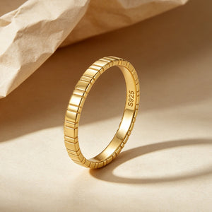 Geometric Segmented Grid Pattern Band Ring