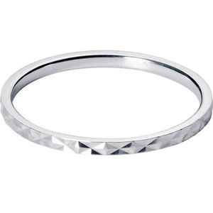 Minimalist Diamond Cut Textured Band Ring