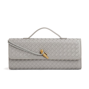 Handgewebte Leder-Clutch-Handtasche