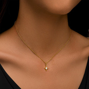 Sparkling Celestial North Star Charm Necklace