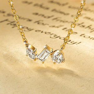 Multi Cut Moissanite Cluster Pendant Necklace