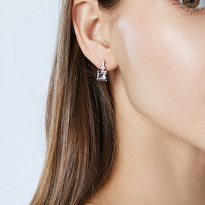 Dainty Cushion-Cut CZ Huggie Hoop Earrings