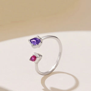 Two-Tone Double Shape Stackable Open Ring