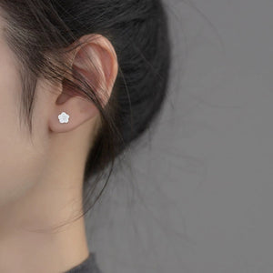 Colorful Enamel Flower Cartilage Stud Earrings