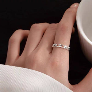 Minimalist Four Leaf Clover Adjustable Ring