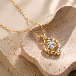 Moissanite Twisted Teardrop Charm Necklace