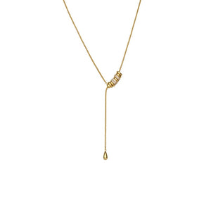 Classic Cylinder Bead Y-Shape Drop Necklace