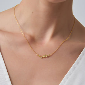 Ginkgo Leaf Nature Inspired Bar Necklace