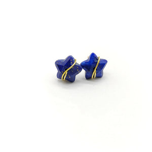 Natural Crystal Stone Star Wire Stud Earrings