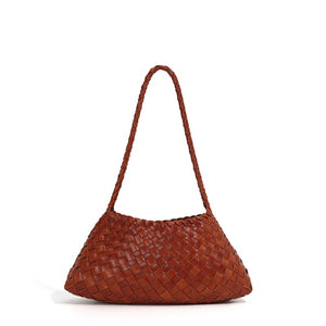 Artisanal Weave Leather Shoulder Handbag