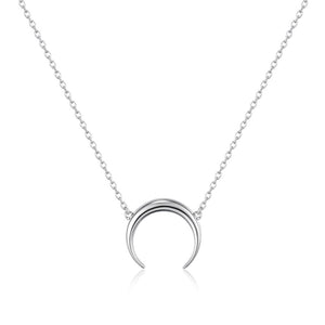 Dainty Crescent Moon Pave Pendant Necklace