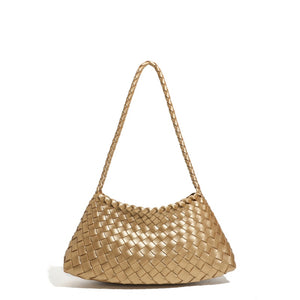 Artisanal Weave Leather Shoulder Handbag