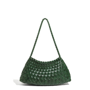 Artisanal Weave Leather Shoulder Handbag