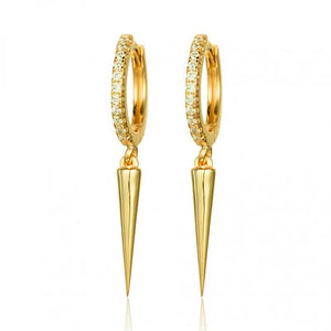 Dainty Punk Spike Drop Huggie Hoop Earrings