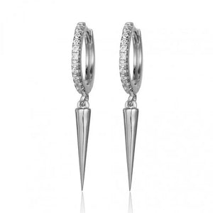 Dainty Punk Spike Drop Huggie Hoop Earrings