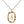 Rainbow CZ Oval Initial Letter Halo Necklace