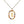 Rainbow CZ Oval Initial Letter Halo Necklace