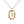 Rainbow CZ Oval Initial Letter Halo Necklace