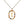 Rainbow CZ Oval Initial Letter Halo Necklace